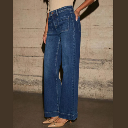 Front patch pocket detail of the jeans