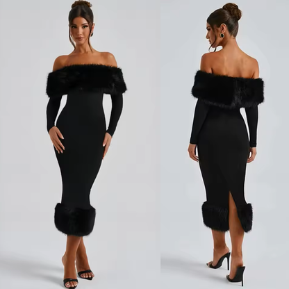 Amara Black Midi Dress – Elegant Women’s Cocktail & Party Dress
