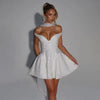 Aurora Ivory Mini Dress – Elegant White Party & Cocktail Dress
