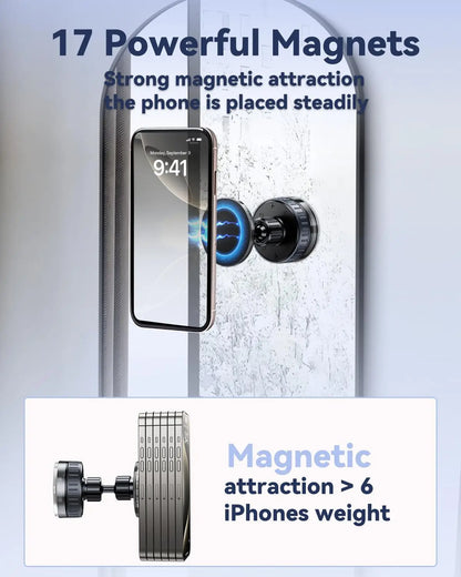 "Waterproof Magnetic Shower Phone Holder – 360° Suction Mount for Bathroom & Mirror Viewing"