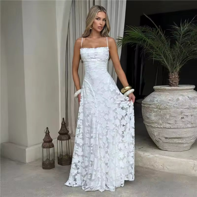 Aurelia Ivory Maxi Dress – Elegant Sleeveless Evening Gown for Women