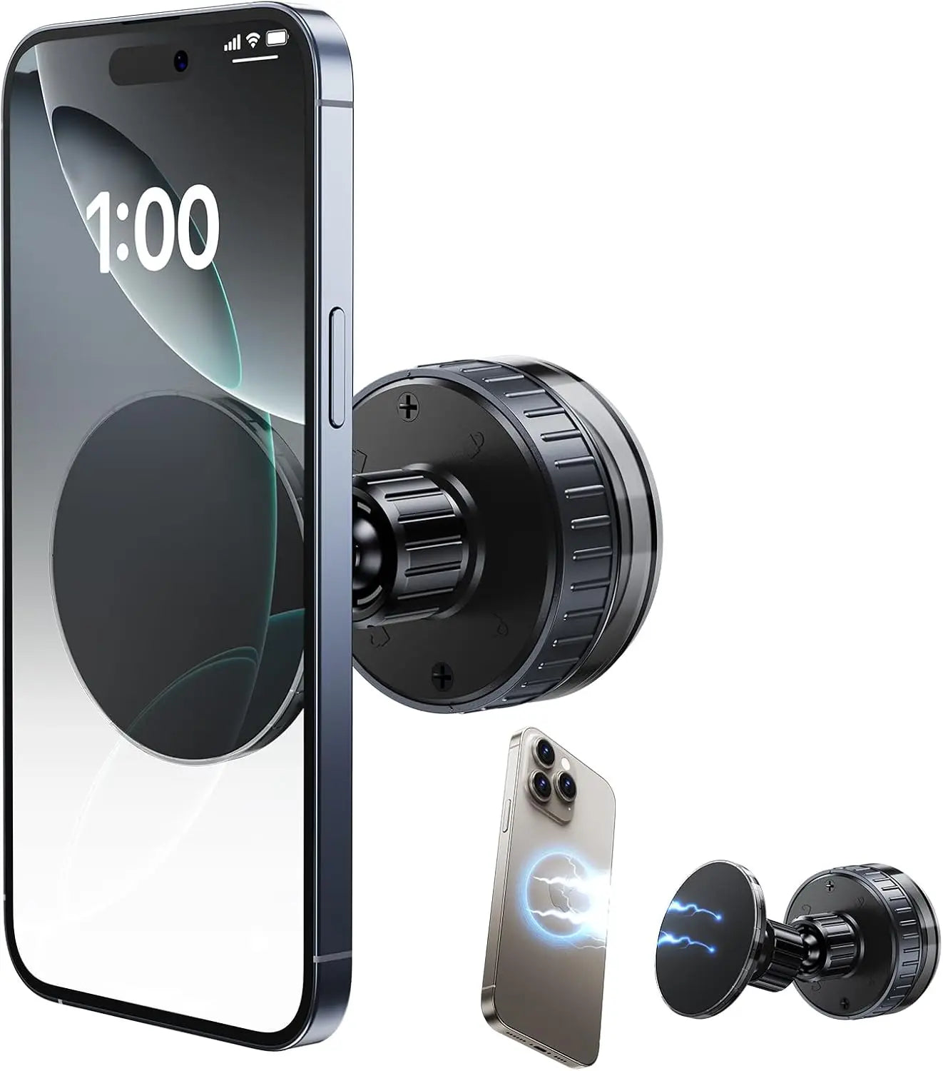 "Waterproof Magnetic Shower Phone Holder – 360° Suction Mount for Bathroom & Mirror Viewing"