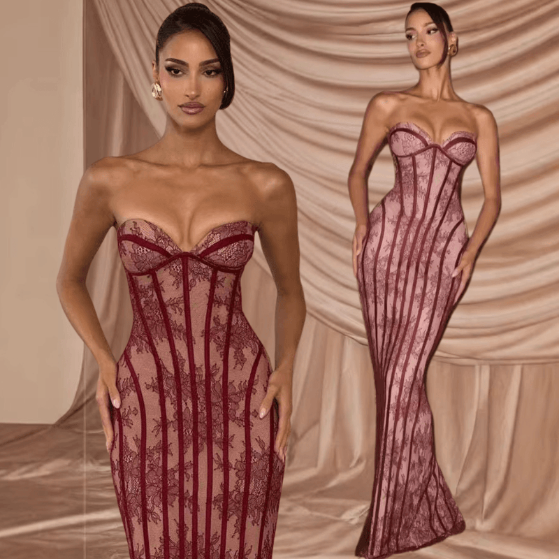 burgundy maxi dress for women
elegant wine color dress
luxury evening gown burgundy
long formal dress outfit