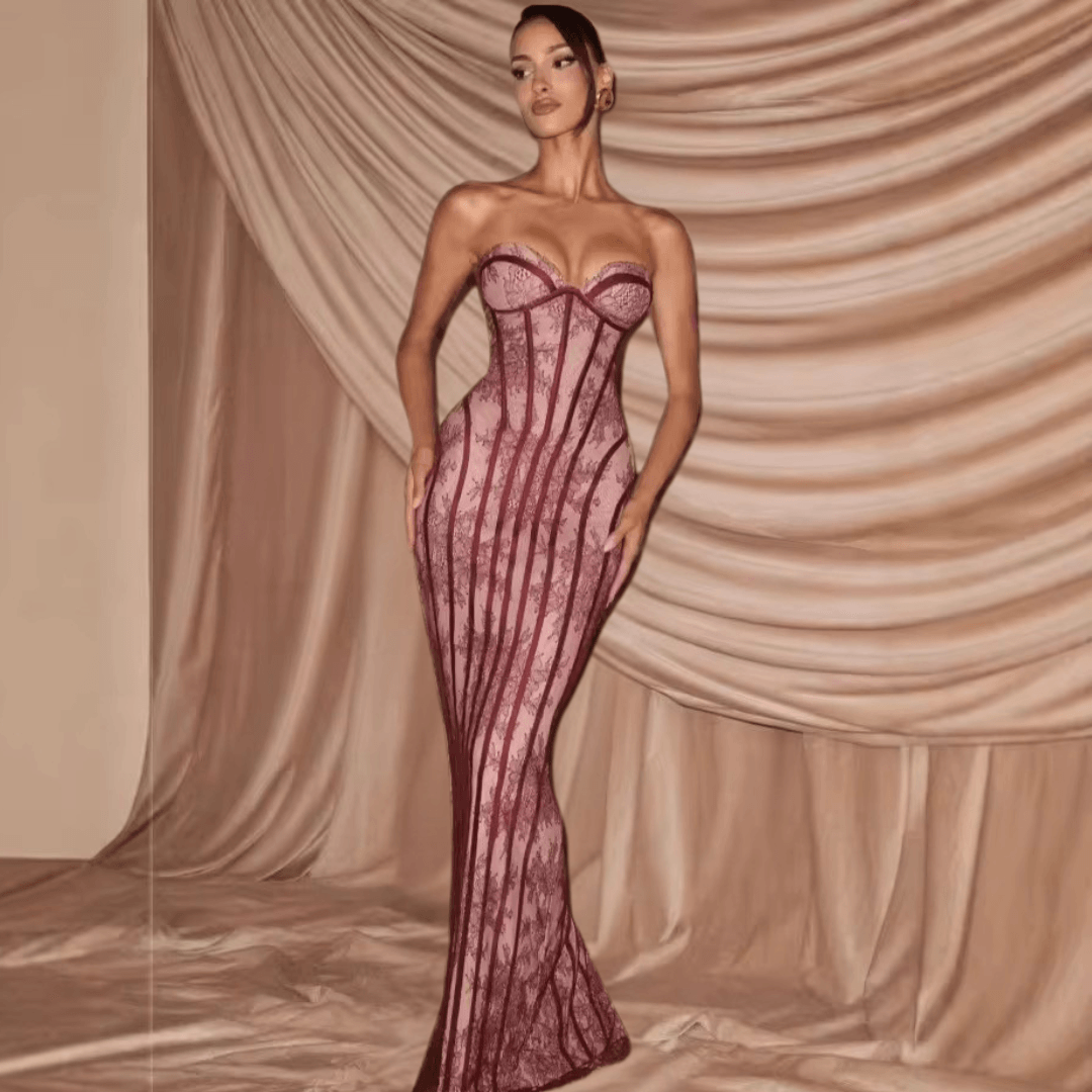 burgundy maxi dress for women
elegant wine color dress
luxury evening gown burgundy
long formal dress outfit