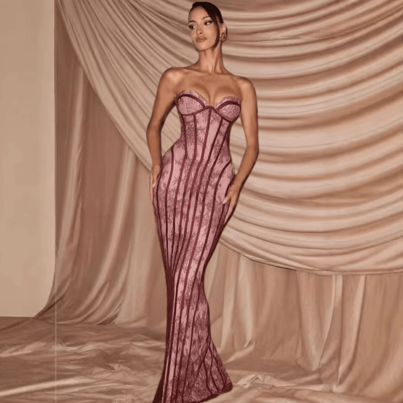 burgundy maxi dress for women
elegant wine color dress
luxury evening gown burgundy
long formal dress outfit