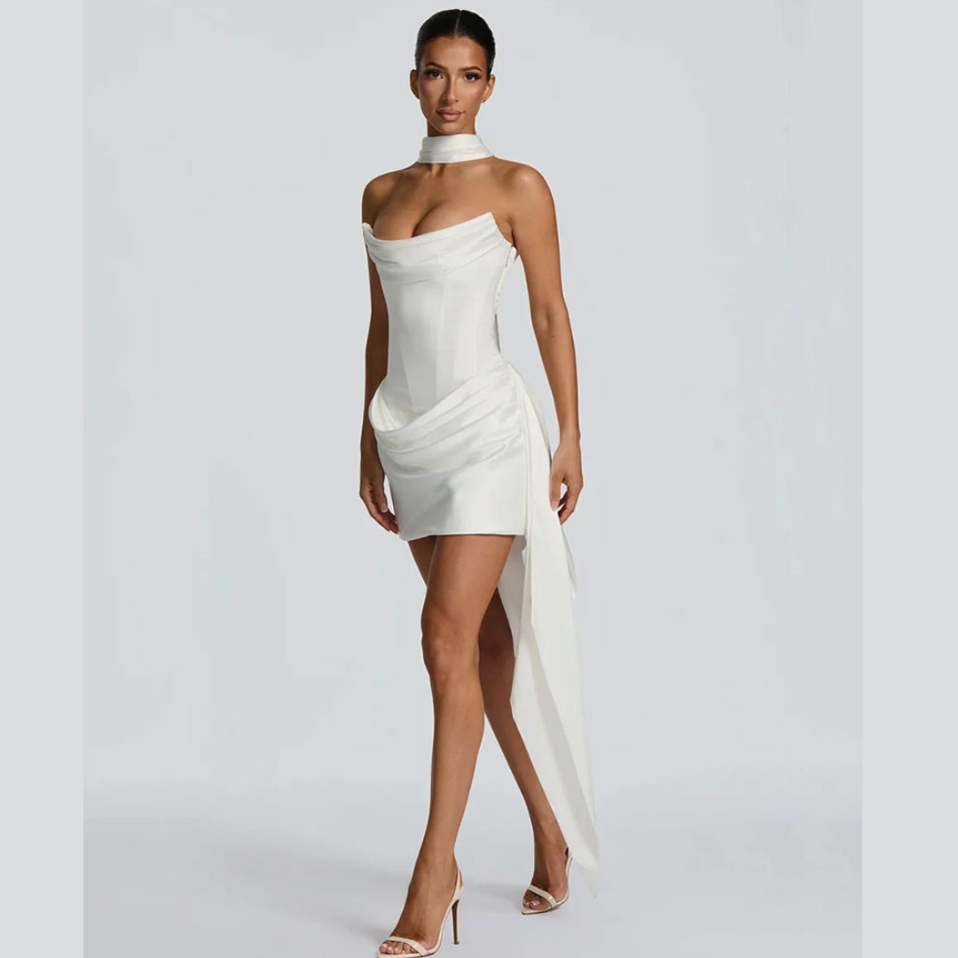 ivory elegant mini dress