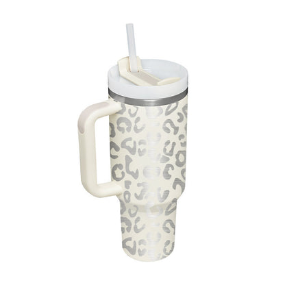 Valentine's Special: 40oz Insulated Stainless Steel Tumbler – Spill-Proof Travel Mug with Handle & Straw