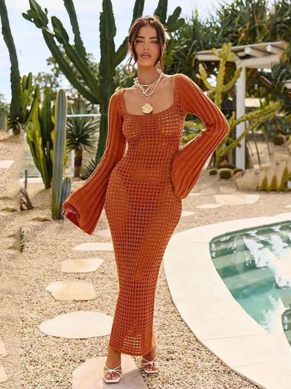 Chic Openwork Cover-Up Dress: Elevate Your Style with Effortless Elegance