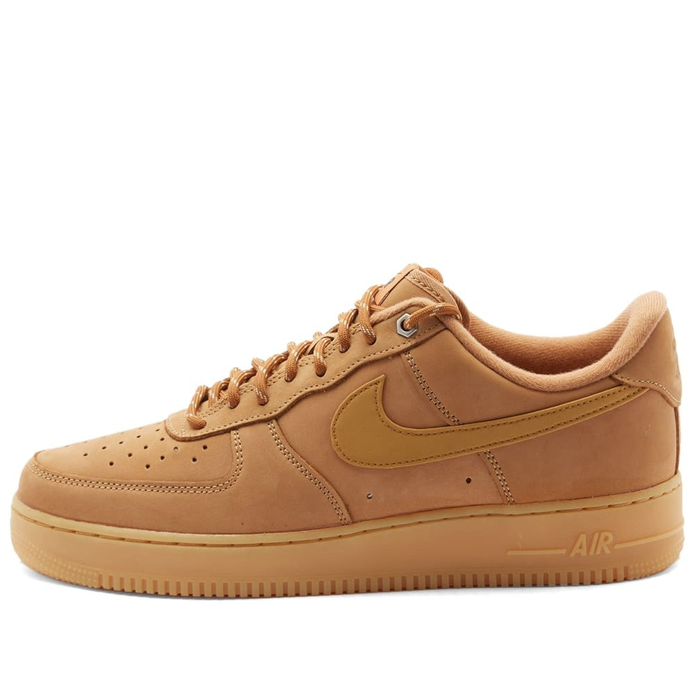 Nike Air Force 1 ’07 Flax Wheat Premium Nubuck Sneakers with Gum Sole
