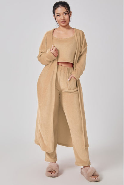 "3-Piece Cozy Lounge Set – Soft, Warm & Stylish Pajama Set for Women"