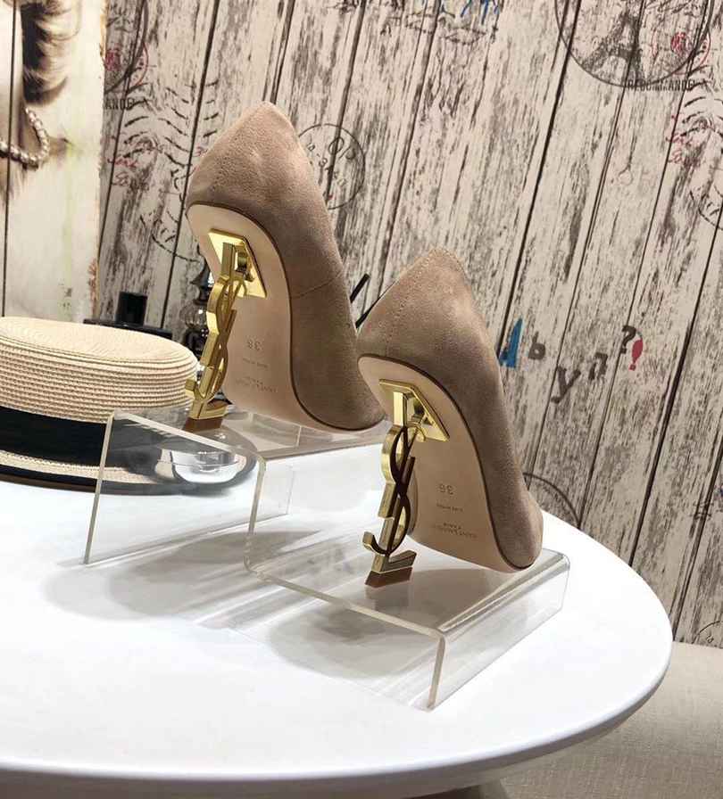 Back view showcasing YSL logo on heel