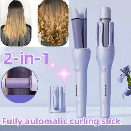 "2-in-1 Auto Hair Curler & Straightener – Fast-Heating Ceramic, Frizz-Free Styling"