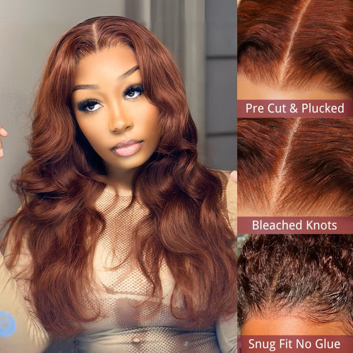 7x5 Reddish Brown Body Wave Wig