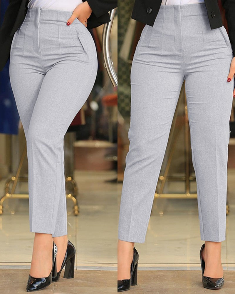 "Trendy Women's Slim-Fit Cropped Pants – Chic & Comfy Korean Casual Style!"