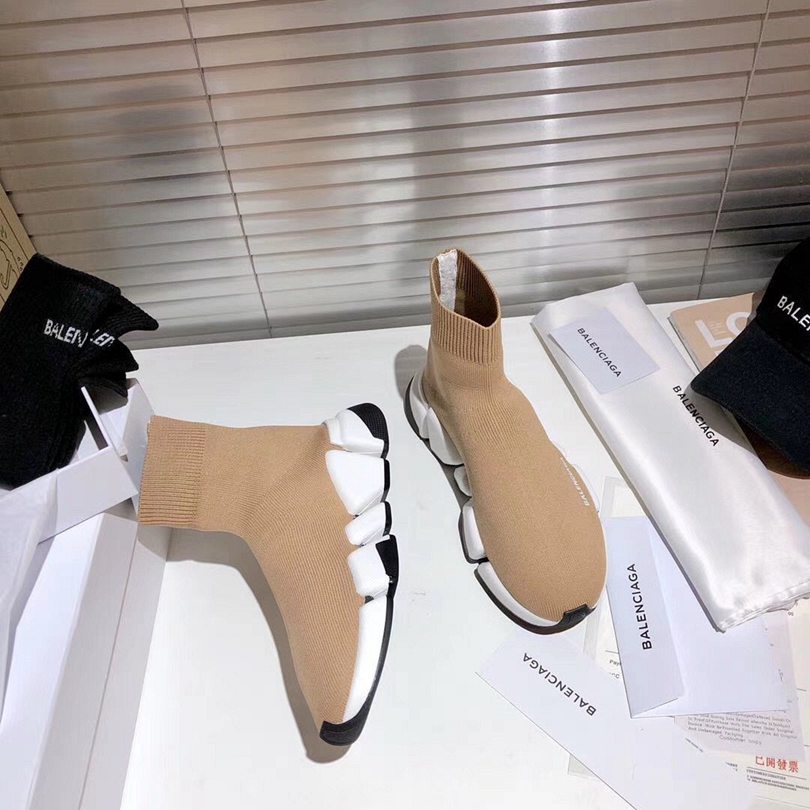 Light brown Balenciaga-inspired knit speed sneakers – ODI-ONE FASHION
