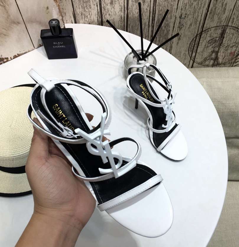 YSL inspired white sandal Alba Blanche  