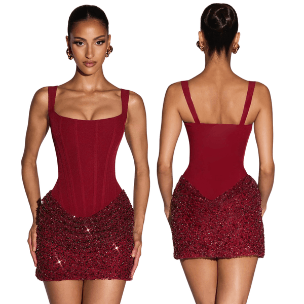 Noelle Mini Dress Burgundy